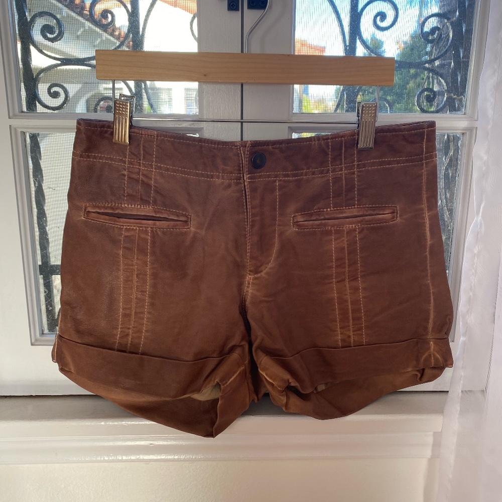 Free people faux leather shorts